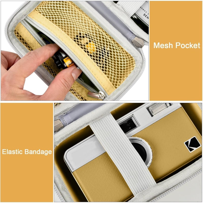 Grapsa Digital Camera Case Compatible with KODAK EKTAR H35 H35N Half Frame Film Camera, Storage Holder Organizer for Kodak Ultra F9 M35 M38 Paper Shoot kamera, 35mm Film Rolls (Box Only) - Yellow - Image 3